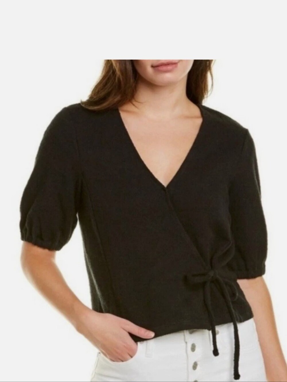 MADEWELL Texture & Thread Puff Sleeve Blouse - Women's Size Small
